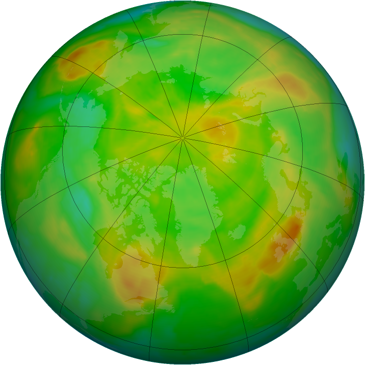 Arctic ozone map for 15 June 2013